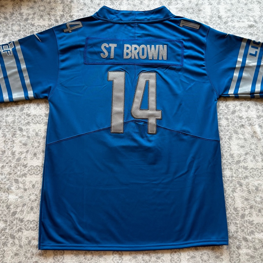 Amon-Ra St. Brown Detroit Lions Youth Nike On Field Football Jersey Large NWOT